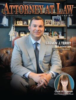 Lawyer Steven J. Terry in the cover of Attorney at Law magazine